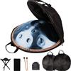 Generic 22 Inch Handpan Drum 9/10/12 Notes Hang Drum for Adults Steel Percussion Instrument Professional Hand Pan Set with Stand, for Meditation Yoga Sound Healing Music Therapy(Blue,432HZ/9Note)