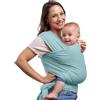 Cuddlebug Fascia Porta Bebè Elastica, Neonato, 3-16 kg, Menta | Tessuto Traspirante, Fascia a Mani Libere, supporto Sano per le Anche con Elasticità Delicata fin dal primo giorno.