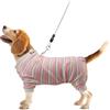 Sahunfri - Pigiami per cani per cani di taglia piccola e media, caldo e morbido maglione per gatti per dormire, tutina per cani con anello a D per guinzaglio (rosa, S)