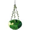 Rocky Green Altalena per pappagalli, morbido e confortevole, a forma di nido appeso, verde, altezza 33 cm, diametro 17 cm, con catena e decorazione a foglia