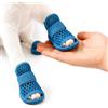 LUPEMCON Scarpe estive Traspiranti per Cani - Sandali Morbidi in Rete, Suola Antiscivolo, Cinturino Elastico Regolabile, protettive e comode per Interno ed Esterno(Blue,D)