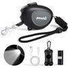 Pecute Guinzaglio per Cani Allungabile 2,7M Piccolo Cane LED Sac | Guinzaglio fino a 12kg, anti-torsione, Illuminazione LED Ricaricabile, Distributore di Sacchetti Integrato, 174g Ultraleggero