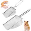 CYUXING Set 2 Pale Acciaio Inox 1mm + 2mm Paletta per Sabbia per Criceto | Gerbillo e Rettile, Setaccio per Lettiera Fine per Gabbia