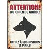 Plenty Gifts Placca personalizzata per cane da guardia, profilo in metallo, motivo: cane da guardia, 14,8 x 21 cm, Flamingo