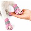LUPEMCON Scarpe estive Traspiranti per Cani - Sandali Morbidi in Rete, Suola Antiscivolo, Cinturino Elastico Regolabile, protettive e comode per Interno ed Esterno(Pink,D)