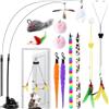 UGBO Giochi per Gatti Interattivi Gatto Interattivo Giocattolo Gioco Giochi con Telaio Appeso Piume Giocattoli per Gatti con Campana e Ventosa Cat Toy per Giocare e in Casa Esercizio Interno