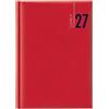 PRESTIGE & DELUXE Agenda 2027 Giornaliera 15 x 21 cm A5 a quadretti similpelle Rossa ufficio parrucchiere ristorante + Omaggio penna a scatto e segnalibro