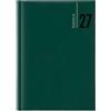 PRESTIGE & DELUXE Agenda Giornaliera 2027 F.to 15 x 21 cm A5 a quadretti similpelle elegante Verde per ufficio parrucchiere ristorante + penna a scatto e segnalibro