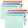 talifoca Cartellina portadocumenti formato A5, 10 pezzi, impermeabile, rete, plastica, chiusura lampo, per file, carta, ricevute, cosmetici