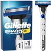 Gillette Mach 3 Turbo Rasoio Uomo Metallo Grigio | Rasoio da uomo, include rasoio bagnato, 1 lama con striscia scorrevole migliorata per una scorrevolezza delicata e nuove lame
