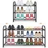 talifoca Scarpiera Espandibile, Regolabile 43-78 cm, Scaffale Porta Scarpe in Metallo a 3 Ripiani, Salvaspazio e Stabile Organizzatore per Scarpe per Ingresso Soggiorno Camera da Letto