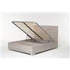 Cangù Letto Contenitore Hi Box matrimoniale 160x190 cm, Olmo Naturale, con piedini, con Rete a Doghe e Sistema di Sollevamento