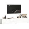 HOMCOM Mobile TV Sospeso 180 cm per TV fino a 75 Pollici Bianco Lucido | Mobiletto da Salotto Moderno, Ante a Pressione, Fori per Cavi, Consolle Multimediale a Parete