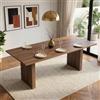 Merax Tavolo da pranzo allungabile, 140-200 x 90 cm, per 6-8 persone, tavolo da cucina con piano spesso 3 cm, piano rettangolare e gambe mobili sincronamente, in noce
