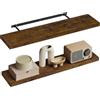 WOLTU Mensola da Muro, Mensola Marrone Vintage, 100x22.9x3.8cm,MDF 2er | Adatto Come Espositore da Soggiorno, Libreria da Studio o da Ufficio, Portaspezie da Cucina o Portaoggetti da Ingresso