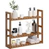 SONGMICS Mensole da Bagno, Scaffale da Bagno con 3 Ripiani Regolabili in Bambù, da Parete o da Terra, Porta Piante, per Soggiorno Balcone Cucina, 15 x 60 x 54 cm, Marrone Caffè BCB013K01
