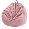 WHBFH Fodera per pouf per bambini, 70 x 80 cm, in tessuto a coste, resistente ai pelucchi, lavabile, con cerniera, per divano, organizer per peluche e coperte, solo fodera (rosa)