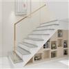 NEU.HOLZ Set di 6 Profili Coprigradini Arrotondati in PVC Copertura Gradini per Rivestimento Scale Interne 120 x 32 x 4,6 cm Effetto Rovere Grigio