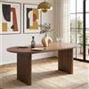 Merax Tavolo da pranzo allungabile, 140-200 x 90 cm, per 6-8 persone, tavolo da cucina con piano spesso 3 cm, angoli arrotondati e gambe mobili sincronamente, in noce