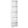 Gardenia Pronto Libreria in Legno per Soggiorno Cameretta a 5 Ripiani, 40 x 29 x h172 Cm Bianco Frassinato, H 172 cm