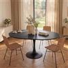 Aislinglen Tavolo da pranzo rotondo allungabile, ovale, per 4-6 persone, 100-140 cm, moderno, in legno, adatto per cucina, sala da pranzo e soggiorno