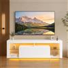 GOKHOMX Mobile Porta TV Bianco 140 cm con LED, Mobile TV Moderno con Cassetto e Ripiani in Vetro Temperato, per Soggiorno, Camera e Gaming, fino a 55 Pollici, (140x35x50cm)