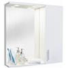 Baroni Home Pensile Bagno con Specchio e 2 Ante, Armadietto da Parete con Illuminazione LED, Mobile Bagno Salvaspazio in MDF, 77x15x57 cm (Specchio 1 Anta Laterale Bianco)