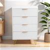 HFASD Cassettiera per camera da letto, credenza bianca con 4 cassetti, larghezza 60 cm, in legno, sottile, per camera da letto, soggiorno, corridoio, ufficio, 60 x 34 x 90 cm