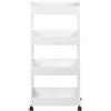 LANTUS Carrello Mobile Carrello a 3 Livelli Mensola da Appendere Rimovibile per Bagno, Cucina, Ufficio (40 * 22 * 90 cm - Bianco)