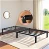 FetiNes Struttura Letto 90x200 cm, piattaforma Letto a Doghe in Metallo, letto a blocchi, Letto Ospiti, Non sono necessarie viti o attrezzi per il montaggio, Nero Classico
