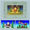 Magie di Natale Quadro Luminoso con Babbo Natale Cornice Bianca LED a Batteria Decorazione Natalizia
