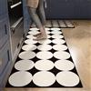 Hixingo Tappeto Cucina in Diatomite, Stile retrò Passatoia Cucina Antiscivolo Lavabile Tappeti da Cucina, 1 Pezzo Tappeto da Cucina Tappeto da Bagno Tappetino per Doccia (40x120cm,Nero Bianco)