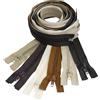 Aerzetix - Set di 6 Cerniere Lampo a Spirale N°5 70cm separabili con cursore - in Metallo Nylon Poliestere - tonalità Beige - per Cucito Artigianato creazioni Tessili