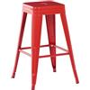 Beliani Set di 2 Sgabelli in Acciaio Rosso Impilabili Moderni 60 cm