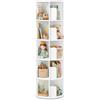 NovoLiving Libreria per Bambini Girevole 360°, Porta Libri 5 Livelli, MDF | 40 x 159 cm, Bianco, Salvaspazio, Base Rotante, Libri e Giochi, Design Verticale, Ideale per Cameretta e Soggiorno