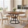 LNRLZYLS Tavolo da pranzo allungabile rotondo, 108-148 cm, per 4-6 persone | Tavolo da pranzo ovale in legno con struttura in metallo nero, ripiano inferiore in noce, per cucina