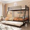 YEHTOKHOME Letto a castello in metallo 90/140x200cm con letto estraibile 90x190cm