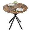 HOMCOM Tavolo da Pranzo Rotondo Ø80cm, per 2-4 Persone, Marrone Rustico | Tavolo da Cucina, Piano Effetto Legno, Gambe a Croce in Acciaio, Tavolino da Soggiorno e Sala da Pranzo, Stile Industriale
