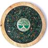 XdeliX Sottobicchiere Chakra con albero della vita, 10 cm, avventurina, occhio di | Vere pietre preziose, intarsio in ottone in resina, pezzo unico fatto a mano, sottobicchiere per tazze e bicchieri