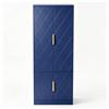 UEV Credenza Cucina Alta 150CM Design Diamante, 60x30x150cm, Navy Blu | Armadietto Highboard con 4 Ante Grande Spazio di Archiviazione, Armadio Buffet Cucina Sicuro con Design Antiribaltamente