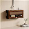 LUVEQLSIT Mobiletto Copri Router WiFi in Legno, Scatola Organizer per Cavi e Modem | Design Vintage, Legno Massello, Organizer per Cavi, Montaggio a Parete(50cm/19.7in)