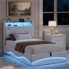 CXHLXYR Letto imbottito 90x200 cm con Contenitore, Letto singolo con USB e LED, Letto matrimoniale, Funzionale con testiera imbottita spessa, Struttura Letto idraulico con rete a doghe,Letto Baule Velluto