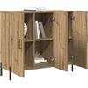 vidaXL Credenza Rovere artigianale 90 x 34 x 80 cm | Ha un sacco di spazio con scaffali integrati, Sembra fico in qualsiasi stanza, Fatta in rovere massello, durerà nel tempo