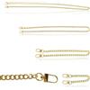 JRSHIRLEYLTD 4 Pezzi Catena Borsa Oro,20/40/80/120cm Catena Portafoglio con Fibbia in Metallo,Catena piatta in ferro,Catene Borse Uncinetto con Ganci Portachiavi, per borsa, borsa da sera