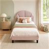 BIYFSDS Letto per bambini 90x200 cm, letto singolo imbottito con testiera regolabile e rete a doghe per bambini,adolescenti, letto funzionale velluto, senza materasso (rosa-1, 90x200 cm)