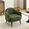 VINGLI Poltrona Salotto Design in velluto a coste, Poltroncina da Camera con Cuscino e Braccioli Rimovibile, Lounge Chair Ergonomica, Poltrona Scandinava (Verde)