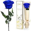 Yamonic Rosa Stabilizzata Regalo Donna,Rosa Eterna con Steli Regali per Lei | Regalo per Donne Compleanno,Regali Mamma Natale San Valentino,Vera Rosa Blu