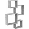PUGYNBK Mensola cubo da parete, grigio cemento | Legno resistente, montaggio a parete, salvaspazio, decorazione moderna, facile da pulire