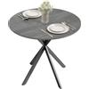 HOMCOM Tavolo da Pranzo Rotondo Ø80cm, per 2-4 Persone, Grigio | Tavolo da Cucina, Piano Effetto Legno, Gambe a Croce in Acciaio, Tavolino da Soggiorno e Sala da Pranzo, Stile Industriale
