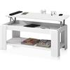 Habitdesign Tavolino Regolabile, Legno, Bianco, 102 x 50 x 43